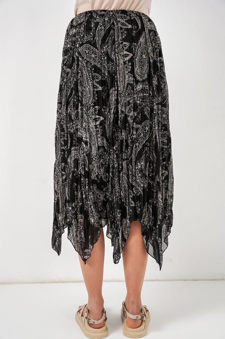 High Waist A-Line Midi Skirt in Paisley Print - Image 6