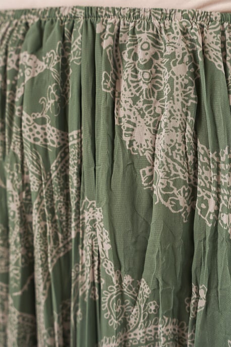 Hoge Taille A-Lijn Midi Rok in Paisleyprint - Image 5