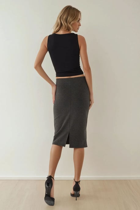 High Waist Bodycon Midi Skirt - Image 4