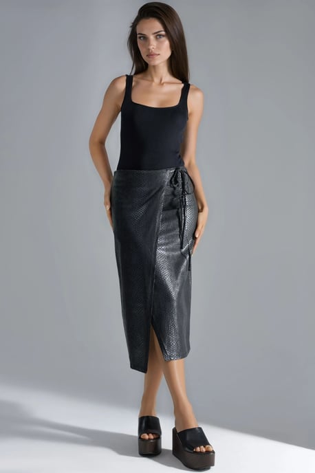 Nepleren Midi Rok met Strikdetail - Image 1