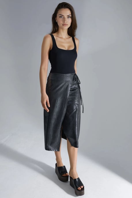 Nepleren Midi Rok met Strikdetail - Image 5