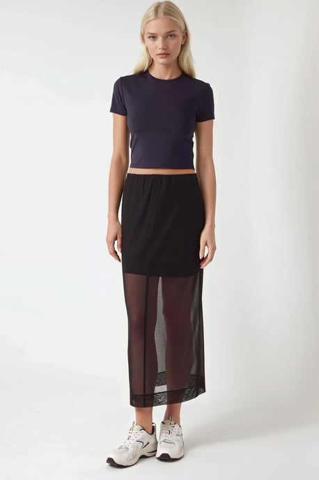 Hoge Taille Kanten Midi Rok Pika Collectie - Image 4
