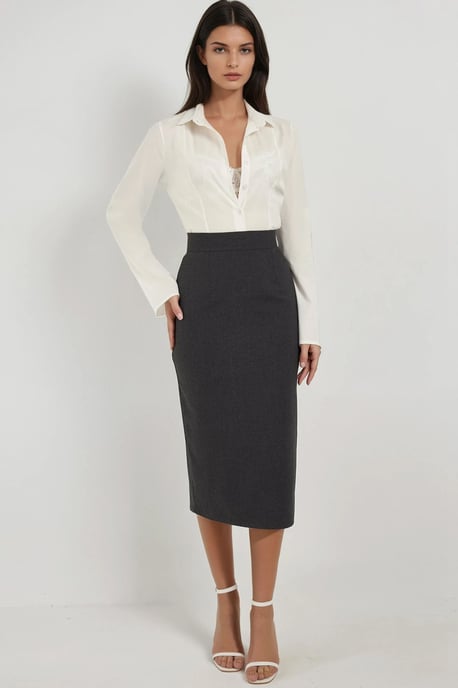 High Waist Midi Skirt - Image 1