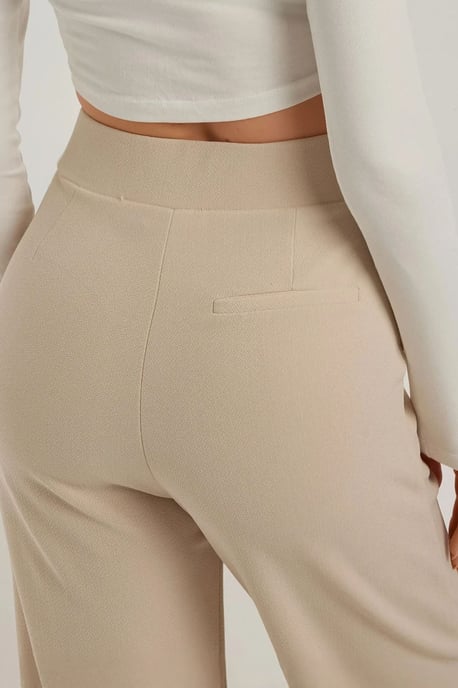 High Waist Elastic Crepe Palazzo Pants - Image 6
