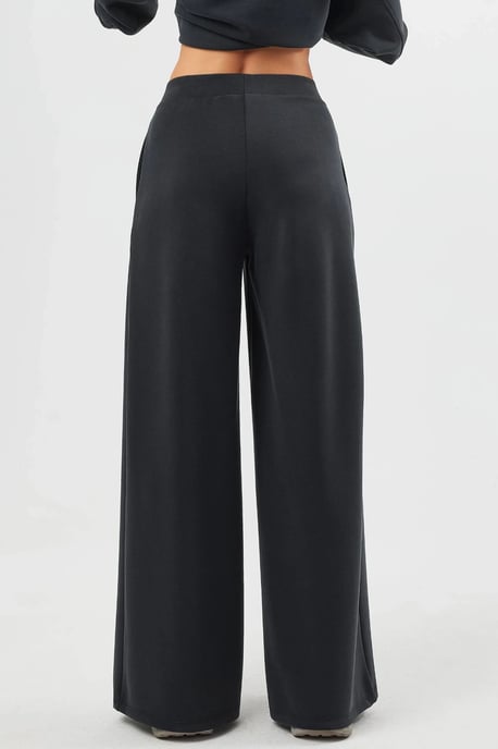 Elastic Waist Pleated Palazzo Pants - Image 4