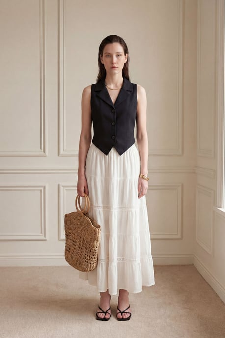 Mouwloze Gebuttonde Gilet met Rugdetail - Image 3