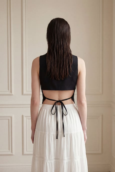 Mouwloze Gebuttonde Gilet met Rugdetail - Image 4