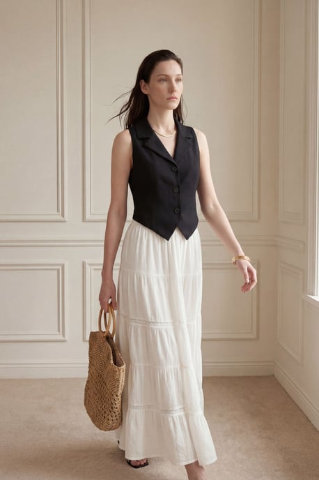 Mouwloze Gebuttonde Gilet met Rugdetail - Image 5