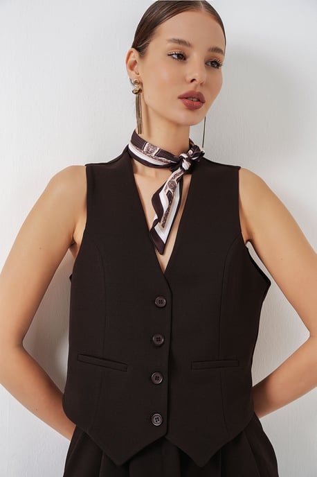 V-hals Crêpe Gilet - Image 2