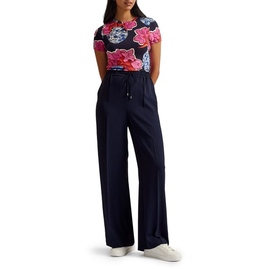 Women's Ted Baker Open Hem Fleece Joggers in Dk-Blue - Image 6
