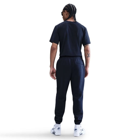 Men's Nike Club Slim Solid Patterned Joggers in Obsidian/White - Image 4