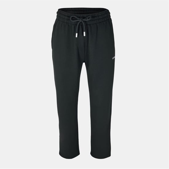 Men's Off White Arrow Solid Patterned Straight Sweatpants in Black-White - Image 1