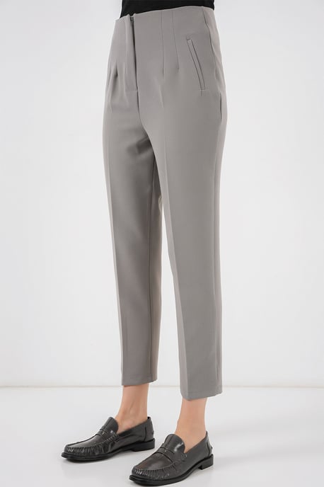 Höga midja slim fit ankellånga crepebyxor - Image 2