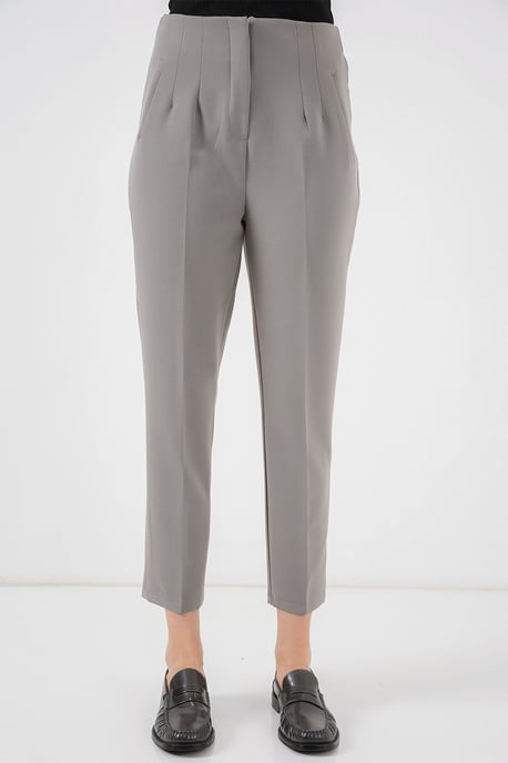 Höga midja slim fit ankellånga crepebyxor - Image 4
