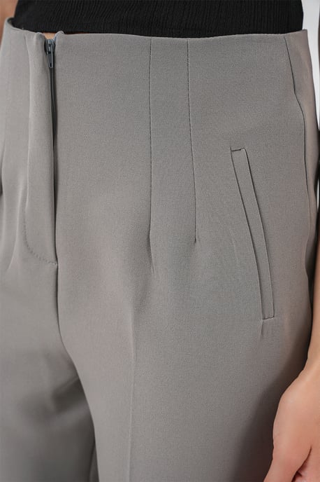 Höga midja slim fit ankellånga crepebyxor - Image 5