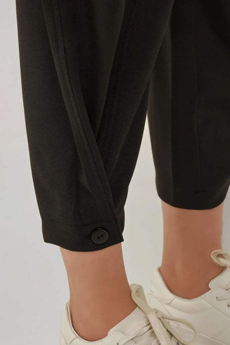 Hoge Taille Tapered Broeken met Tailleknopdetail - Image 2