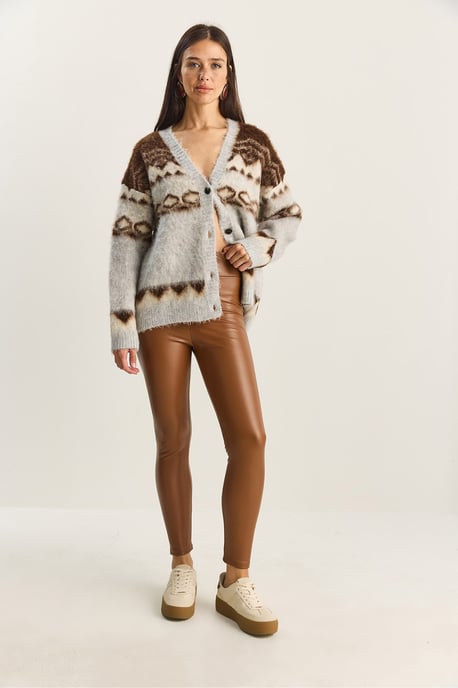 Elastic Waist Faux Leather Skinny Pants - Image 2