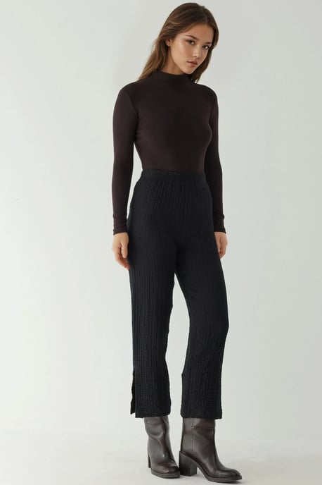 Premium High Waist Textured Straight Leg Pants - Image 6