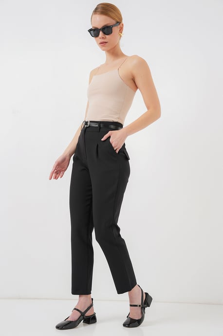 Reguliere Pasvorm Rechtlopende Broek met Ritssluiting - Image 2