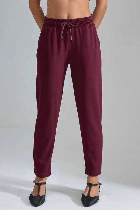Modal Touch Elastic Waist Carrot Fit Jogger Pants - Image 6