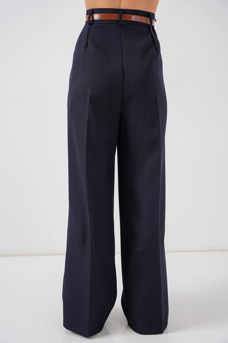 Hoge Taille Plissé Palazzo Broek - Image 6