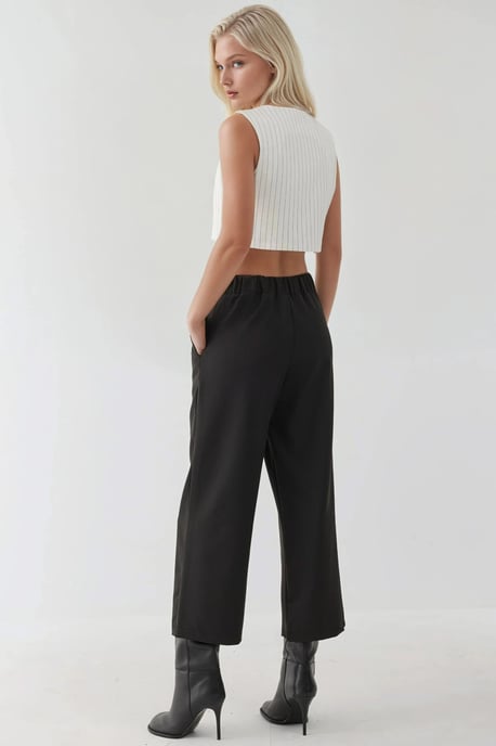 Button Detail High Waist Pants - Image 3