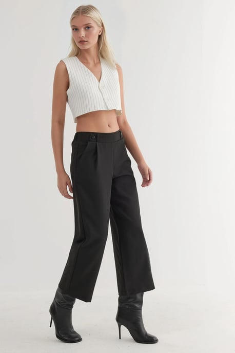 Button Detail High Waist Pants - Image 4
