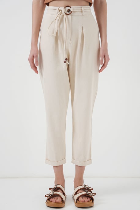 Enkellange Relaxed Fit Broek met Strik - Image 3