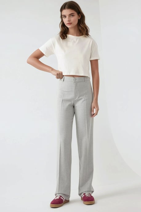Hoge Taille Rechte Pijpen Broek - Image 4