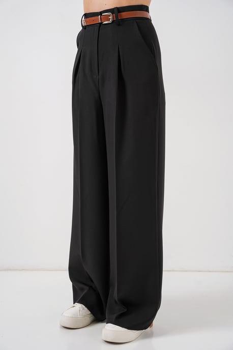 High Waist Pleated Palazzo Pants - Image 2