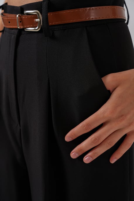 High Waist Pleated Palazzo Pants - Image 5