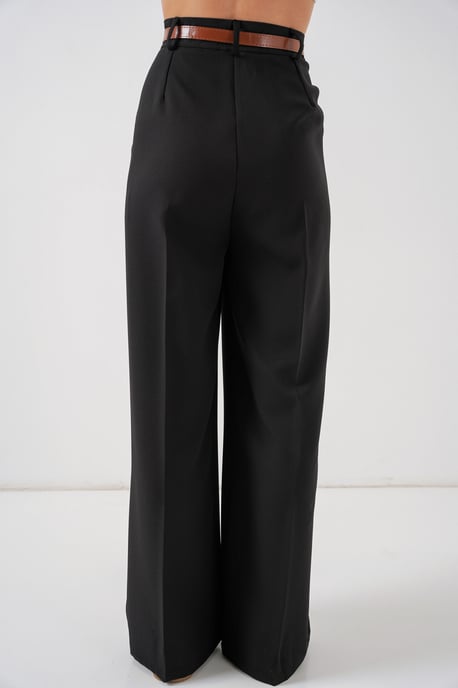 High Waist Pleated Palazzo Pants - Image 6