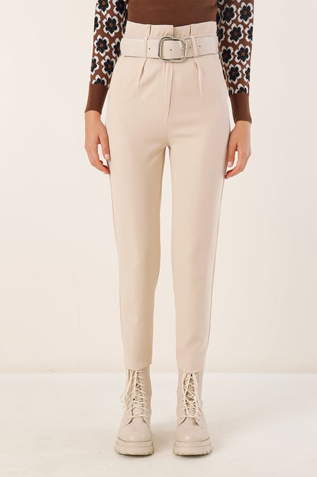Enkel lengte rechte broek met strik - Image 2