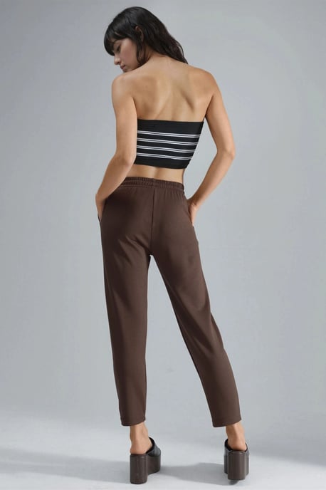 Modal Touch Elastic Waist Carrot Fit Jogger Pants - Image 3