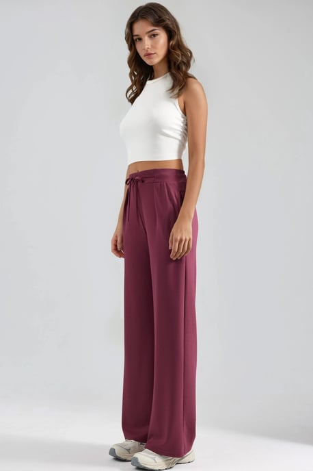 Modal Touch Pleated Palazzo Pants - Image 2