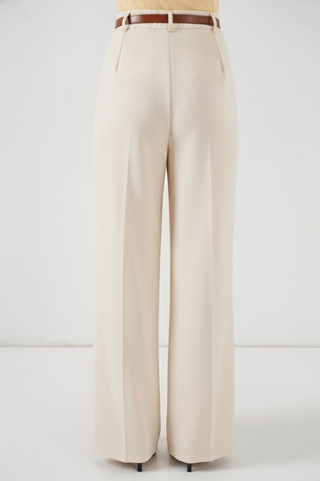 High Waist Pleated Palazzo Pants - Image 3
