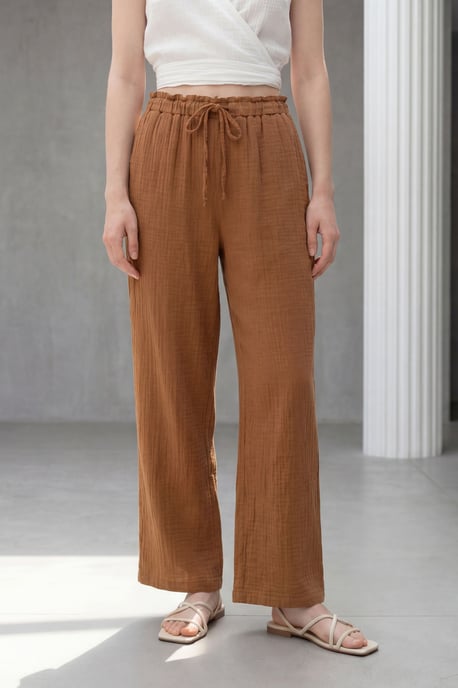 Elastische Taille Rechte Pijpen Broek - Image 2