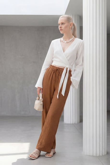 Elastische Taille Rechte Pijpen Broek - Image 3