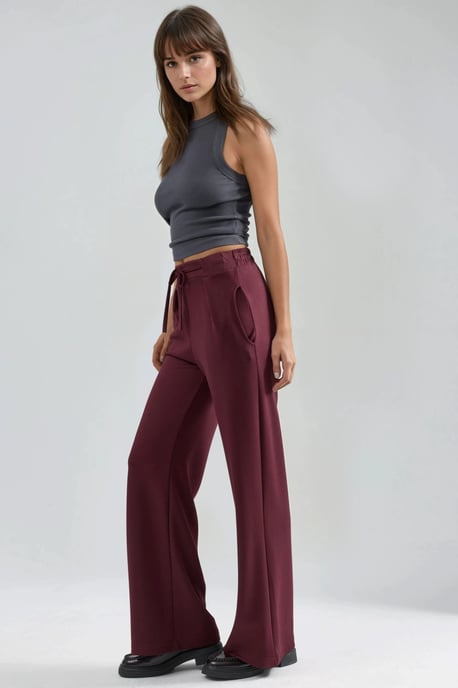 Modal Touch Pleated Palazzo Pants - Image 2