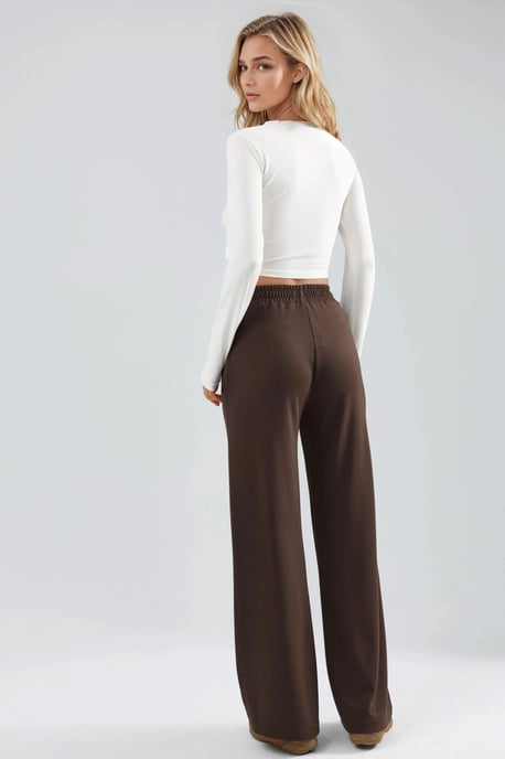 Modal Touch Pleated Palazzo Pants - Image 2