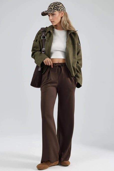 Modal Touch Pleated Palazzo Pants - Image 4