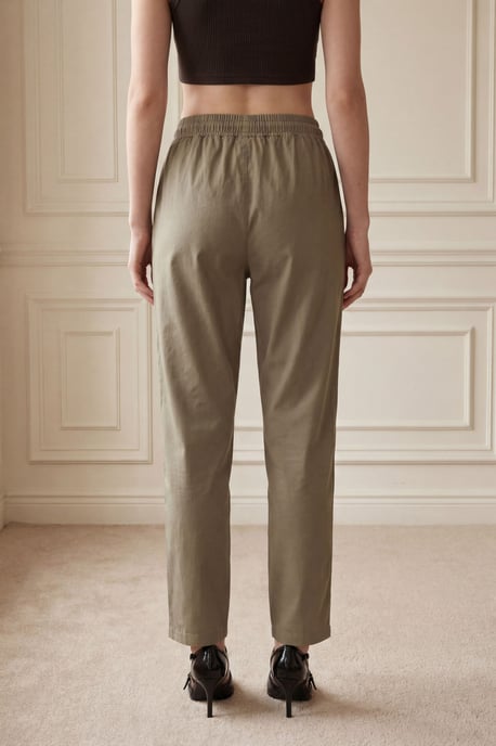 Enkel lengte broek met trekkoord in de taille en zak - Image 4
