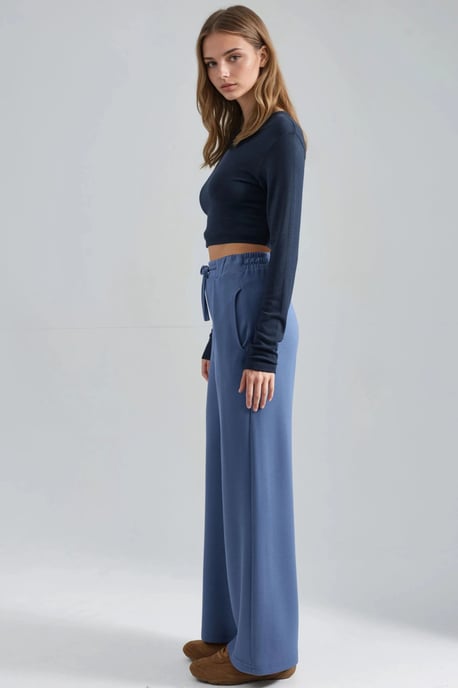 Modal Touch Pleated Palazzo Pants - Image 2
