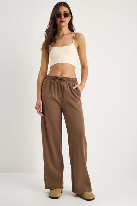 Elastic Waist Straight Leg Pants - Image 1
