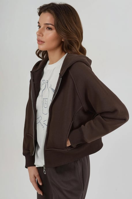 Ontspannen Pasvorm Met Rits Hoodie - Image 4
