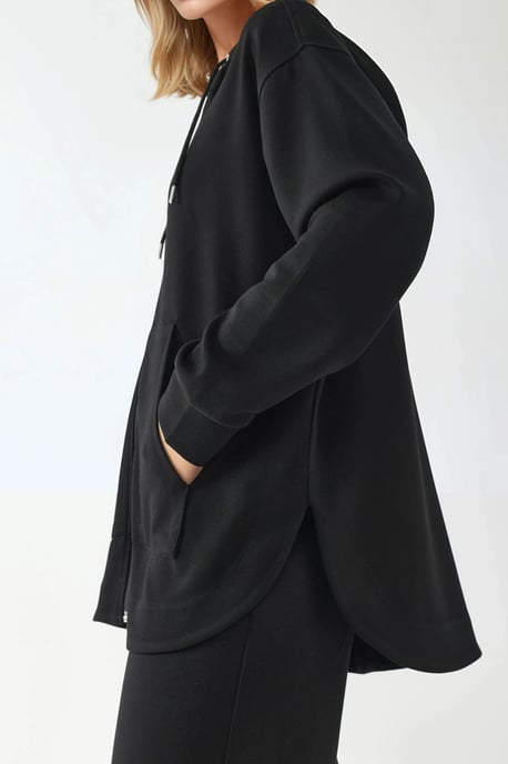 Hoodie med huva och lång ärm med dragkedja - Image 5