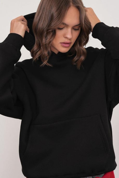 Oversized Hooded Sweatshirt with Pocket - Image 5