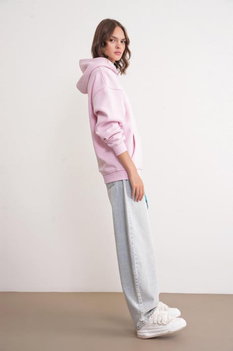 Oversized Hooded Sweatshirt with Pocket - Image 2