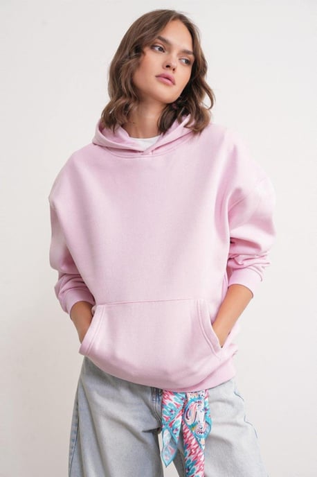Oversized Hooded Sweatshirt with Pocket - Image 3