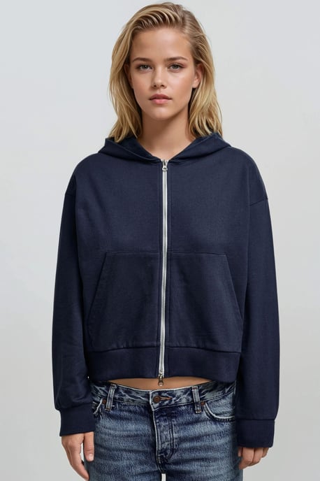 Oversizes Hooded Zip-Up Knitted Sweatshirt - Image 5